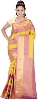 Fashiontra Self Design Kanjivaram Silk Sari