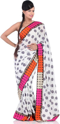 Chhabra 555 Striped Chiffon Sari Chhabra 555 Striped Chiffon Sari