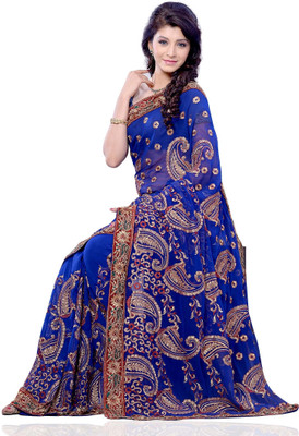 50% OFF on Diva Fashion Self Design Fashion Georgette Sari