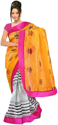 80% OFF on Fabdeal Floral Print Banarasi Net Sari