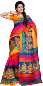 Riti Riwaz Printed Bhagalpuri Silk Sari