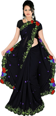 65% OFF on Khazana Bazaar Floral Print Leheria Georgette Sari
