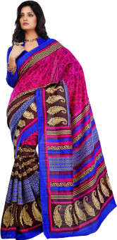 Riti Riwaz Printed Bhagalpuri Silk Sari