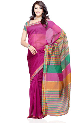 50% OFF on Diva Fashion Striped Daily Wear Art Silk Sari