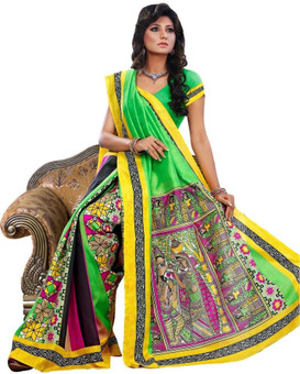 Riti Riwaz Printed Bhagalpuri Silk Sari