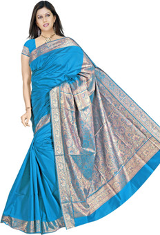 Lokenath Sarees Applique Mysore Art Silk Sari