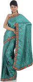 Chhabra 555 Floral Print Satin Sari