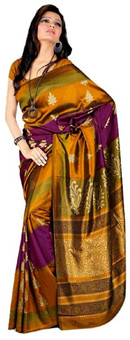Miraan Printed Fashion Art Silk Sari