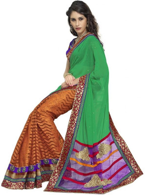 77% OFF on Triveni Self Design Daily Wear Georgette, Brasso Sari 77% OFF on Triveni Self Design Daily Wear Georgette, Brasso Sari
