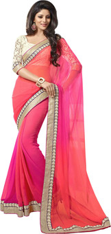 Prabhat Silk Mills Self Design Bollywood Georgette Sari