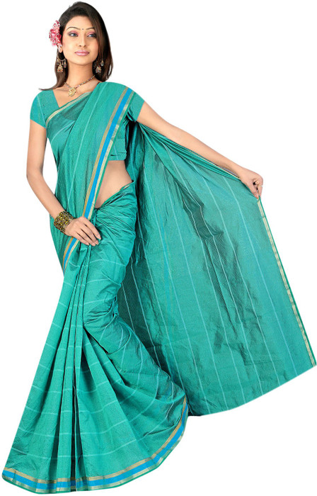 Radha Saree Self Design, Printed Chanderi Polycotton Sari