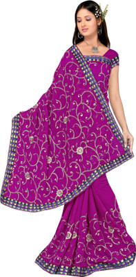 62% OFF on Khazana Bazaar Floral Print Leheria Georgette Sari