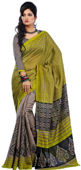 Riti Riwaz Printed Bhagalpuri Silk Sari