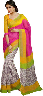 Ishin Printed Fashion Art Silk Sari