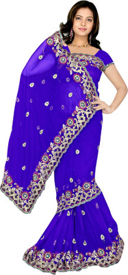 51% OFF on Khazana Bazaar Floral Print Leheria Georgette Sari