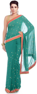 Chhabra 555 Solid Georgette Sari
