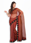 Mrignain Solid Net, Synthetic Sari