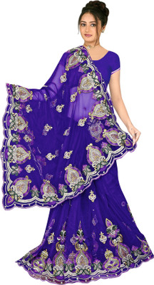 49% OFF on Khazana Bazaar Floral Print Leheria Net Sari