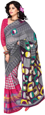 65% OFF on Petrafab Polka Print Kosa Georgette Sari