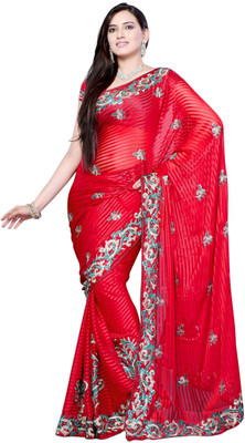 50% OFF on Diva Fashion Striped Fashion Georgette Sari