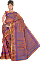 Pavechas Geometric Print Polycotton Sari: Sari