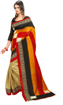 Fabdeal Printed Bhagalpuri Silk Sari