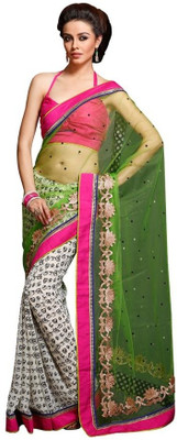 Ethnic Dukaan Striped Net Sari Ethnic Dukaan Striped Net Sari