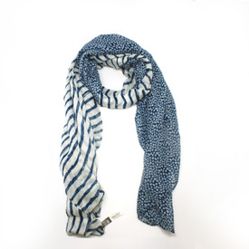 Blue Circle Foulards Striped Polyester Women's Scarf