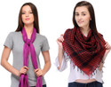 12% OFF on Itnol Solid, Checkered Cotton, Viscose Women's Scarf