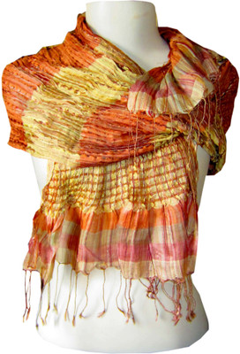 30% OFF on Dushaalaa Striped Silk, Lycra Women's Scarf
