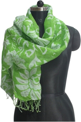 28% OFF on Jayram Handloom Floral Print Linen Women's Scarf