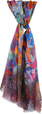 60% OFF on SuperDrool Geometric Print Cashmere, Modal Women's Scarf