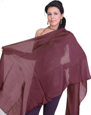 30% OFF on Exotic India Solid Silk, Wool Women's Scarf