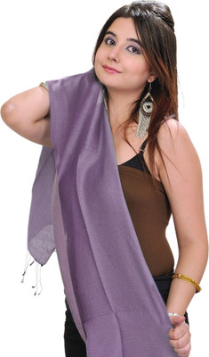 30% OFF on Exotic India Solid Silk Cotton Blend Women's Scarf