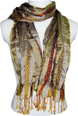 30% OFF on Dushaalaa Striped Silk, Lycra Women's Scarf
