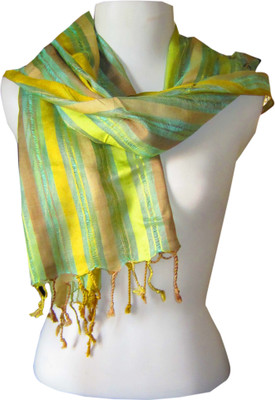 35% OFF on Dushaalaa Striped Silk, Viscose Women's Scarf