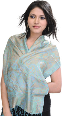 30% OFF on Exotic India Woven Pure Silk Women's Scarf
