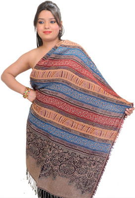 30% OFF on Exotic India Woven Cotton, Wool Women's Scarf