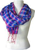 30% OFF on Dushaalaa Checkered Silk, Linen Women's Scarf