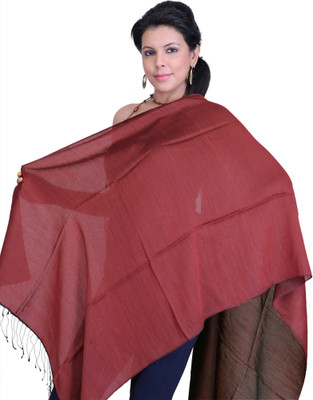 30% OFF on Exotic India Solid Silk, Wool Women's Scarf