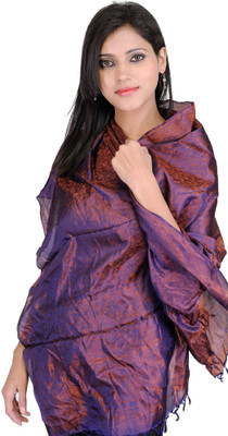 30% OFF on Exotic India Woven Pure Silk Women's Scarf