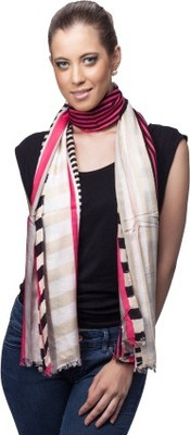 19% OFF on Scarves & Glitters Striped Cotton Women's Scarf