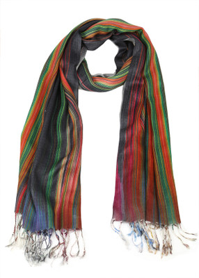 33% OFF on The Scarf Shop Striped Silk Modal Women's Scarf