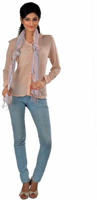 LIYANA Striped Linen Women's Scarf