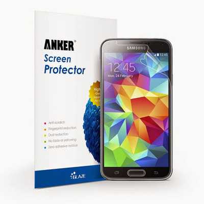 40% OFF on Anker High-Transparency Screen Protector for Galaxy S5 [3-Pack] Screen Guard for Samsung Galaxy S5