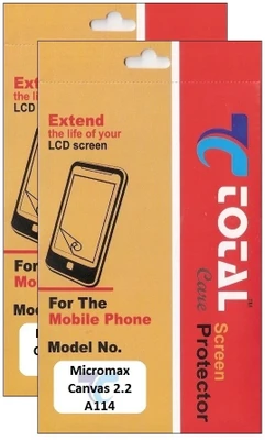 60% OFF on Total Care 2TGA114 Pack of 2 Anti-Glare Screen Guard for Micromax A114 Canvas 2.2