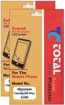 60% OFF on Total Care 2TSA190 Pack of 2 Scratch Resistant Screen Guard for Micromax Canvas A190 HD Plus