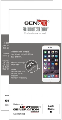 70% OFF on Genxt 2GG4S Pack of 2 Anti-Glare Screen Guard for Apple iPhone 4S