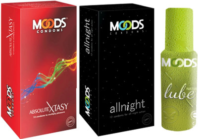 Moods Absolute Xtasy & Allnight Combo with Lube Moods Absolute Xtasy & Allnight Combo with Lube