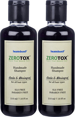 Healthbuddy Zerotox Handmade Shampoo Amla & Bhringraj, 2 Packs Of 210 Ml Each (420 Ml)